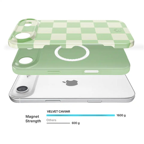 Pistachio Vibe Checkered iPhone Case