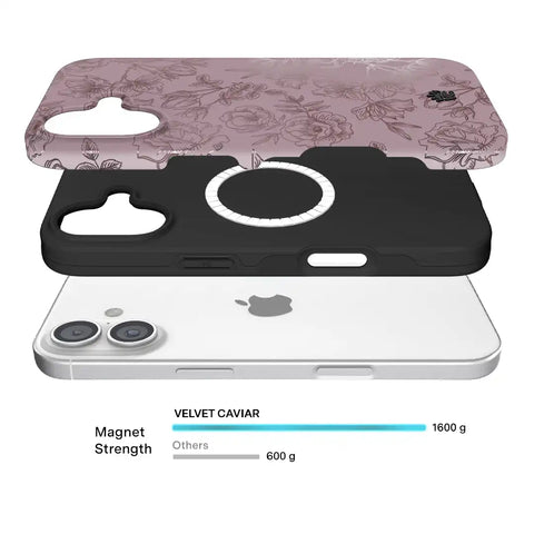 Dusty Rose Chrome Floral iPhone Case