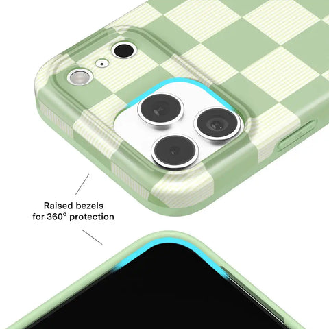 Pistachio Vibe Checkered iPhone Case