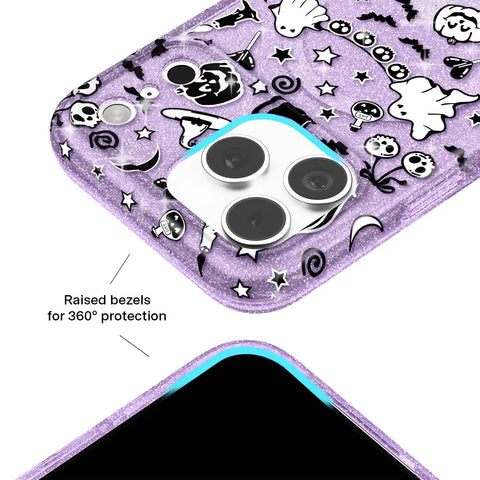 Witchy Lilac Glitter iPhone Case