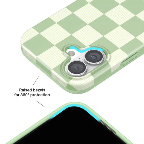 Pistachio Vibe Checkered iPhone Case