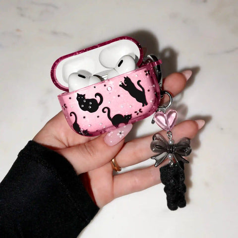 Lucky Kittens Glitter AirPod Case
