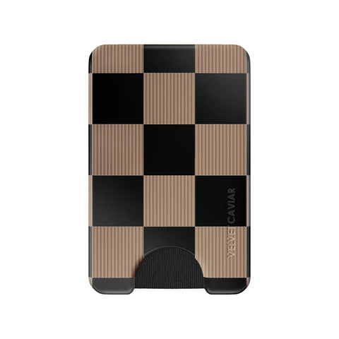 Mocha Vibe Checkered Magsafe Wallet