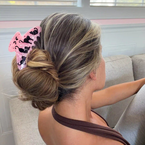 Lucky Kittens Large Hair Clip