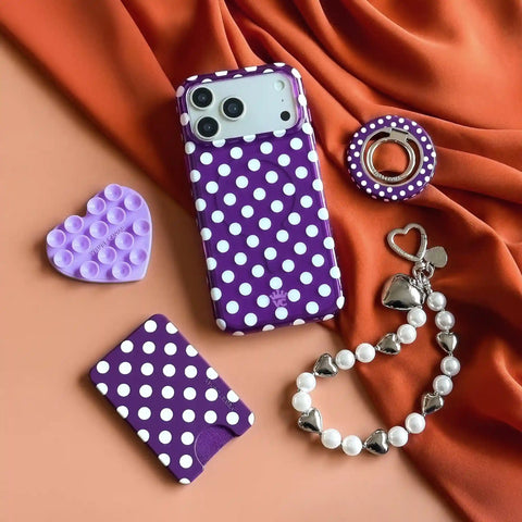 Violet Glow Polka Dot MagSafe Wallet