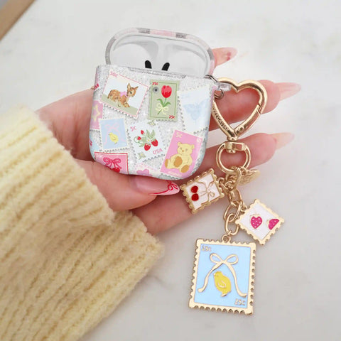 Spring Whimsy Stamps Glitter AirPod Case