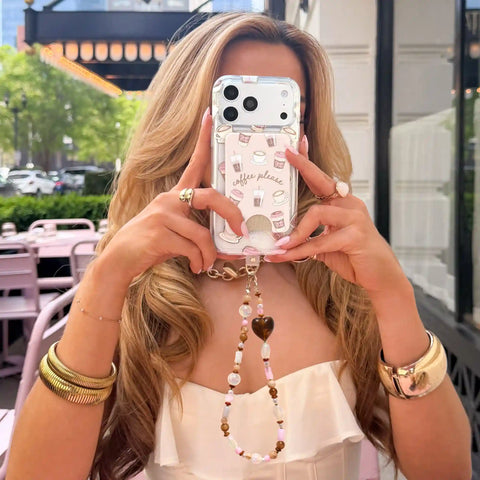 Espresso Stone Phone Charm