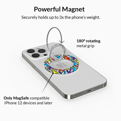 Keith Haring Rainbow Dancers MagSafe Grip Ring