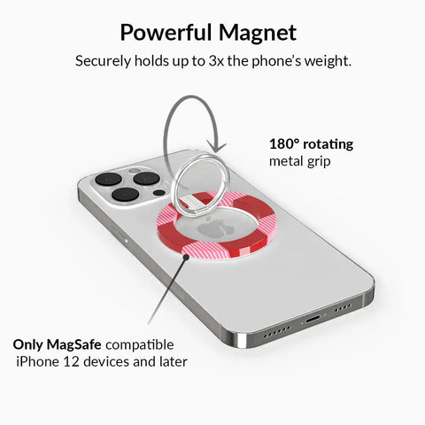 Rose Vibe Checkered MagSafe Grip Ring