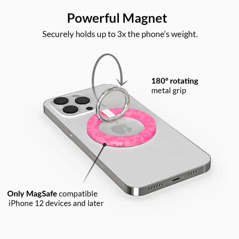 Candy Pink Leopard MagSafe Grip Ring