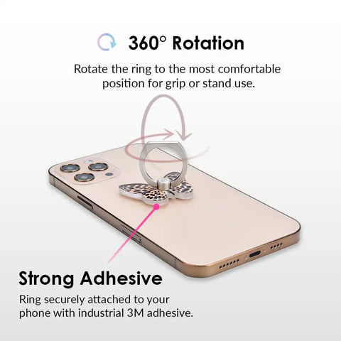Leopard Butterfly Phone Ring