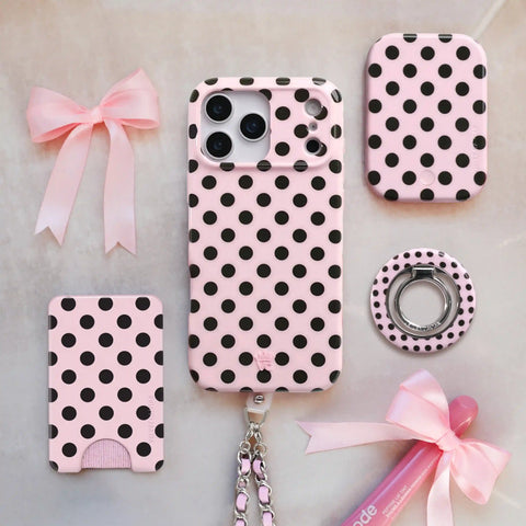 Princess Pink Polka Dot MagSafe Grip Ring
