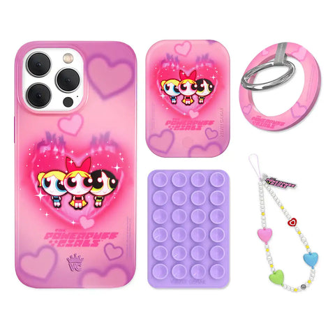 The Powerpuff Girls Airbrush Hearts iPhone Bundle Set - Grip