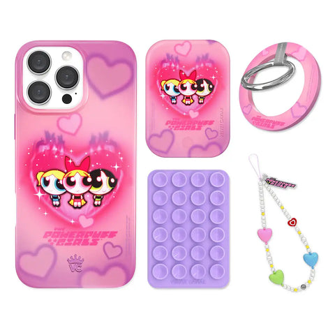The Powerpuff Girls Airbrush Hearts iPhone Bundle Set - Grip