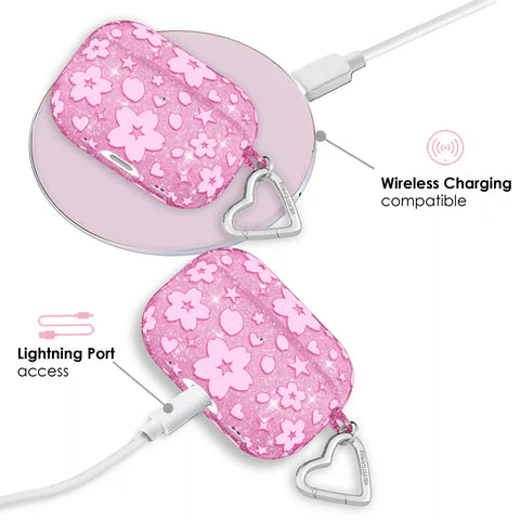 Cherry Blossom Glitter AirPod Case