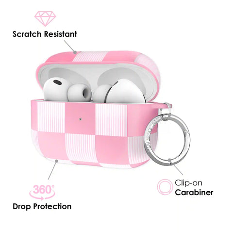 Pink Vibe Checkered AirPod Case