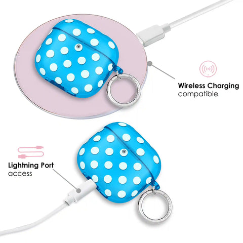 Aquamarine Polka Dot  AirPod Case