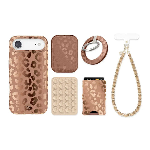 Bronze Chrome Leopard iPhone Bundle Set