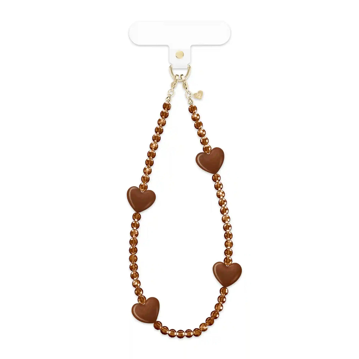 Brown Heart Phone Charm