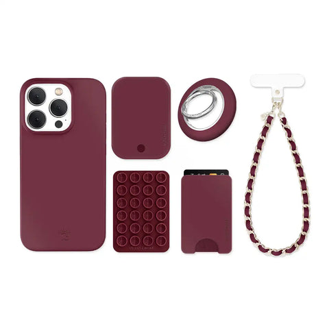 Burgundy 1990 iPhone Bundle Set
