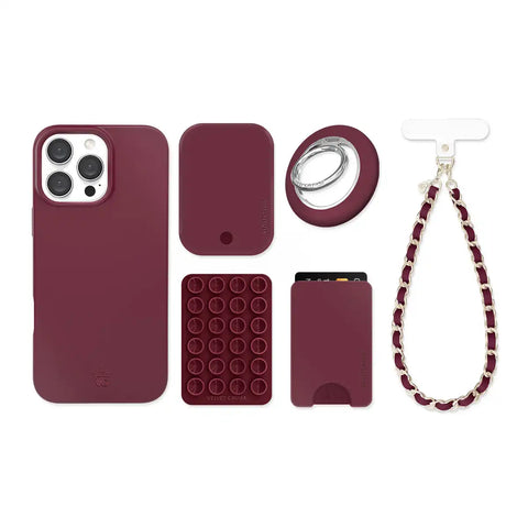 Burgundy 1990 iPhone Bundle Set