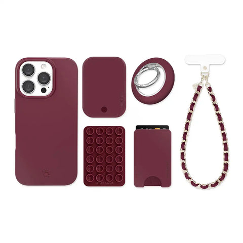Burgundy 1990 iPhone Bundle Set