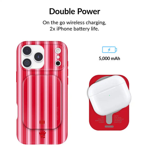 Candy Stripes Portable MagSafe Charger Power Pack