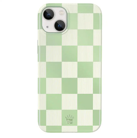 Pistachio Vibe Checkered iPhone Case