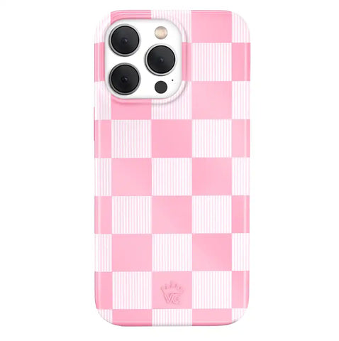 Pink Vibe Checkered iPhone Case