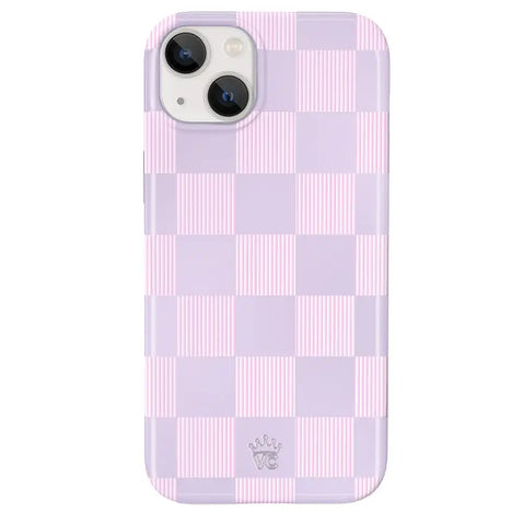 Lilac Vibe Checkered iPhone Case