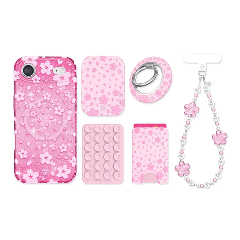 Cherry Blossom Glitter iPhone Bundle Set