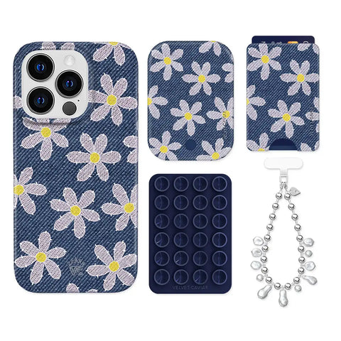 Denim Daisy iPhone Bundle Set - Wallet