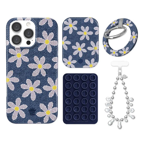 Denim Daisy iPhone Bundle Set - Grip