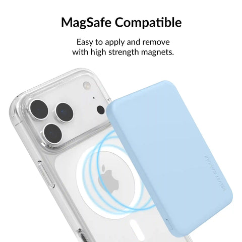 Cotton Candy Blue Slim Portable MagSafe Charger Power Pack