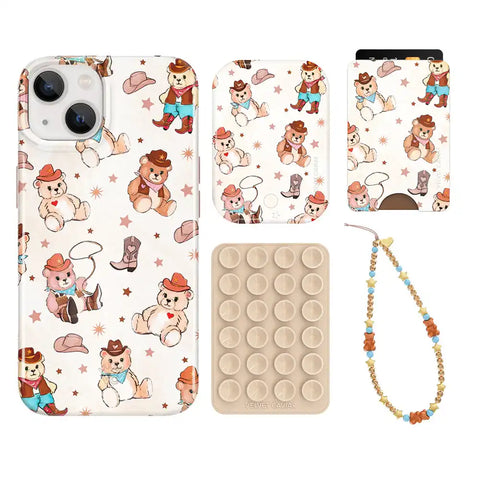 Cowboy Teddy iPhone Bundle Set - Wallet