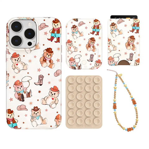 Cowboy Teddy iPhone Bundle Set - Wallet