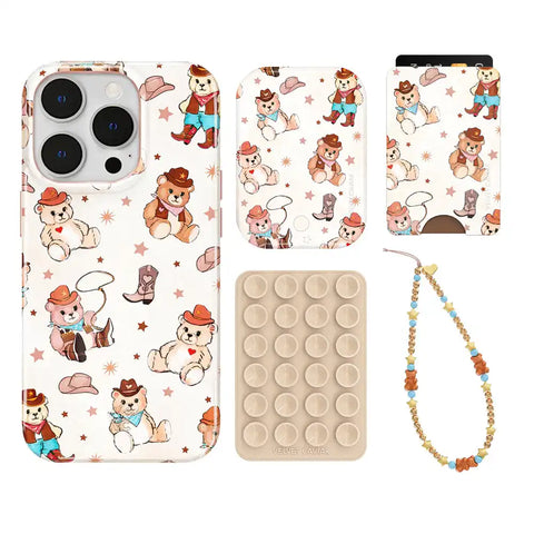 Cowboy Teddy iPhone Bundle Set - Wallet