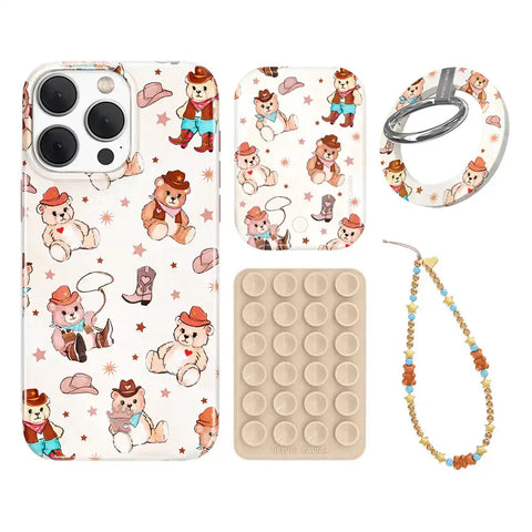 Cowboy Teddy iPhone Bundle Set - Grip