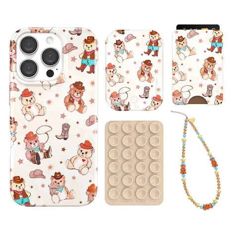Cowboy Teddy iPhone Bundle Set - Wallet