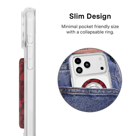 Dark Cherry Floral MagSafe Grip Ring