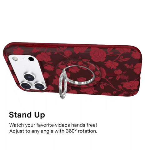 Dark Cherry Floral MagSafe Grip Ring