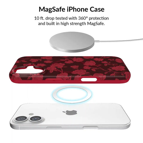 Dark Cherry Floral iPhone Bundle Set