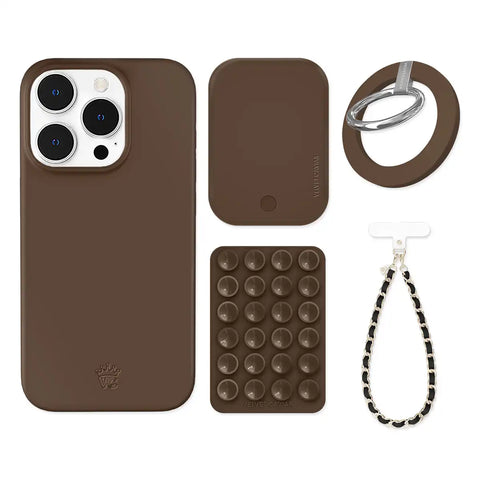 Espresso Brown iPhone Bundle Set - Grip