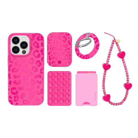 Even Hotter Pink Leopard iPhone Bundle Set