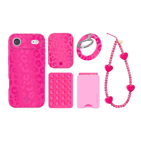 Even Hotter Pink Leopard iPhone Bundle Set