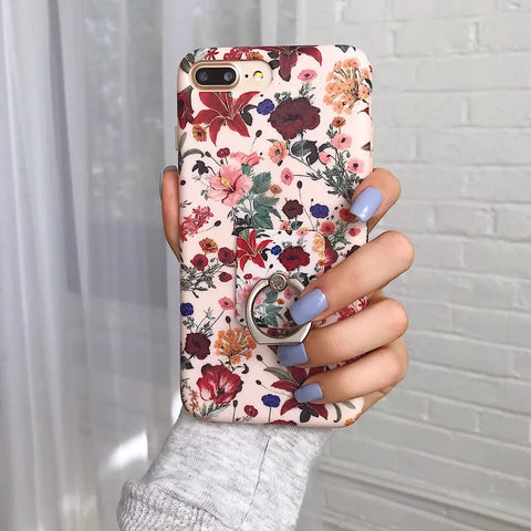 Vintage Floral Phone Ring
