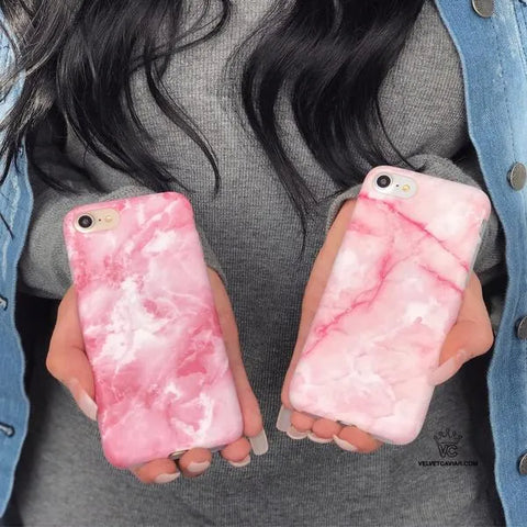 Pink Streak Marble iPhone Case