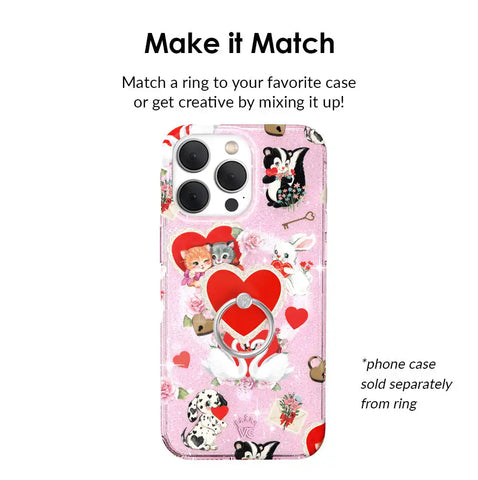 Love Letter Glitter Animals Phone Ring