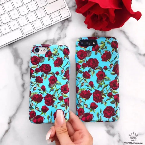 Blue Roses Floral iPhone Case