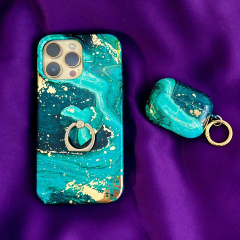Emerald Marble Phone Ring